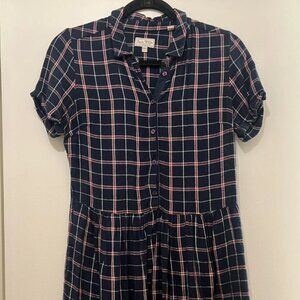 Jack Wills Plaid Navy Blue Dress